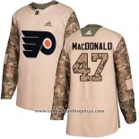 Camiseta Hockey Nino Philadelphia Flyers 47 Andrew Macdonald Camuflaje Autentico 2017 Veterans Day Stitched