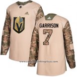 Camiseta Hockey Nino Vegas Golden Knights 7 Jason Garrison Camuflaje Autentico 2017 Veterans Day Stitched