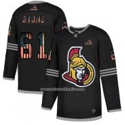 Camiseta Hockey Ottawa Senators Mark Stone 2020 USA Flag Negro2