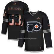 Camiseta Hockey Philadelphia Flyers Shayne Gostisbehere 2020 USA Flag Negro