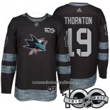 Camiseta Hockey San Jose Sharks 19 Joe Thornton 2017 Centennial Limited Negro