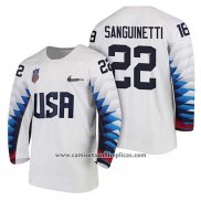 Camiseta Hockey USA Bobby Sanguinetti 2018 Olympic Blanco