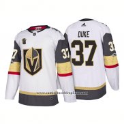 Camiseta Hockey Vegas Golden Knights 37 Reid Duke Segunda 2018 Blanco