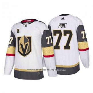 Camiseta Hockey Vegas Golden Knights 77 Brad Hunt Segunda 2018 Blanco