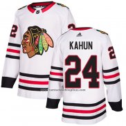 Camiseta Hockey Chicago Blackhawks 24 Dominik Kahun Road Autentico Blanco