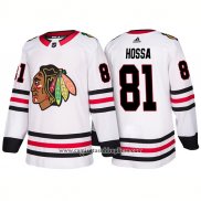 Camiseta Hockey Chicago Blackhawks 81 Marian Hossa Segunda 2018 Blanco