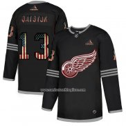 Camiseta Hockey Detroit Red Wings Qatsyuk 2020 USA Flag Negro