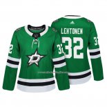 Camiseta Hockey Mujer Dallas Stars 32 Kari Lehtonen Autentico Jugador Verde