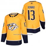 Camiseta Hockey Nashville Predators 13 Nick Bonino 2018 Authentic Autentico Primera Amarillo