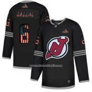 Camiseta Hockey New Jersey Devils Andy Greene 2020 USA Flag Negro