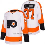 Camiseta Hockey Philadelphia Flyers 37 Brian Elliott Autentico Segunda 2018 Blanco