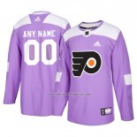 Camiseta Hockey Philadelphia Flyers Personalizada Violeta