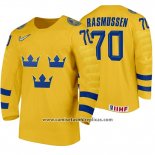 Camiseta Hockey Suecia Dennis Rasmussen Home 2020 IIHF World Amarillo