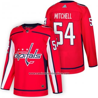 Camiseta Hockey Washington Capitals 54 Mason Mitchell Autentico Primera 2018 Rojo