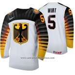 Camiseta Hockey Alemania Daniel Wirt Home 2020 IIHF World Junior Championship Blanco