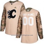 Camiseta Hockey Calgary Flames Camuflaje Autentico 2017 Veterans Day Stitched Personalizada