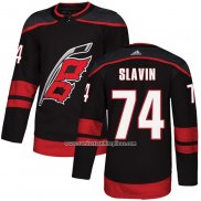 Camiseta Hockey Carolina Hurricanes 74 Jaccob Slavin Autentico Alterno Negro