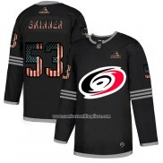 Camiseta Hockey Carolina Hurricanes Jeff Skinner 2020 USA Flag Negro