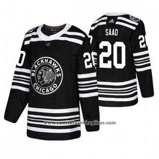 Camiseta Hockey Chicago Blackhawks Brandon Saad Winter Classic Negro