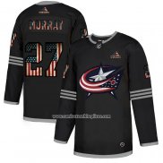 Camiseta Hockey Columbus Blue Jackets Ryan Murray 2020 USA Flag Negro