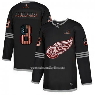 Camiseta Hockey Detroit Red Wings Justin Abdelkader 2020 USA Flag Negro