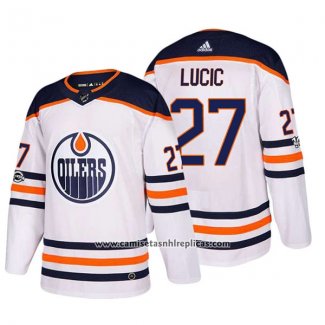 Camiseta Hockey Edmonton Oilers 27 Milan Lucic 2018 Blanco