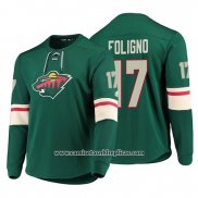 Camiseta Hockey Minnesota Wild Marcus Foligno Platinum Verde