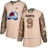 Camiseta Hockey Nino Colorado Avalanche 9 Paul Kariya Camuflaje Autentico 2017 Veterans Day Stitched