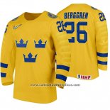 Camiseta Hockey Suecia Jonatan Berggren Home 2020 IIHF World Junior Championship Amarillo