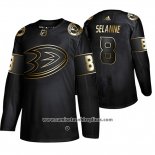 Camiseta Hockey Anaheim Ducks Teemu Selanne Golden Edition Retired Jugador Autentico Negro