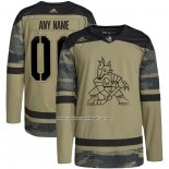 Camiseta Hockey Arizona Coyotes Personalizada Military Appreciation Team Autentico Practice Camuflaje