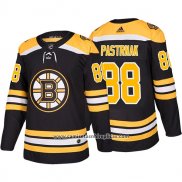 Camiseta Hockey Bruins David Pastrnak Primera Autentico 2017 2018 Negro