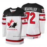 Camiseta Hockey Canada Anthony Beauvillier 2018 IIHF World Championship Jugador Blanco