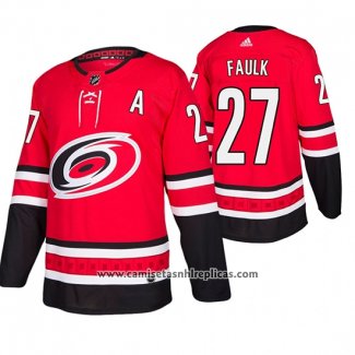 Camiseta Hockey Carolina Hurricanes Justin Faulk Primera Autentico Rojo