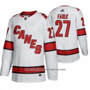 Camiseta Hockey Carolina Hurricanes Justin Faulk Segunda Autentico Jugador Blanco