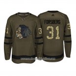 Camiseta Hockey Chicago Blackhawks Anton Forsberg Camuflaje Salute To Service