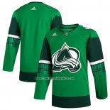 Camiseta Hockey Colorado Avalanche 2023 St. Patrick's Day Autentico Verde