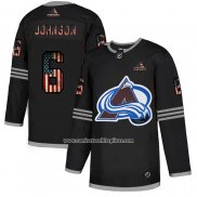 Camiseta Hockey Colorado Avalanche Johnson 2020 USA Flag Negro