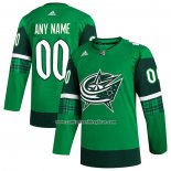 Camiseta Hockey Columbus Blue Jackets 2023 St. Patrick's Day Autentico Personalizada Verde