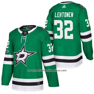 Camiseta Hockey Dallas Stars 32 Kari Lehtonen Autentico Primera 2018 Verde