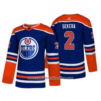 Camiseta Hockey Edmonton Oilers Andrej Sekera Alternato Autentico Azul