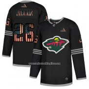 Camiseta Hockey Minnesota Wild Winnik 2020 USA Flag Negro