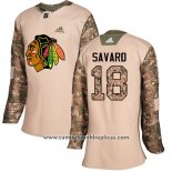 Camiseta Hockey Mujer Chicago Blackhawks 18 Denis Savard Autentico 2017 Veterans Day Stitched Camuflaje