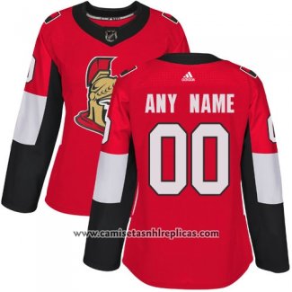 Camiseta Hockey Mujer Ottawa Senators Primera Personalizada Rojo