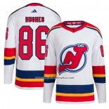 Camiseta Hockey New Jersey Devils Jack Hughes Reverse Retro Autentico Blanco