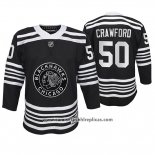 Camiseta Hockey Nino Chicago Blackhawks Corey Crawford Premier Alternato Negro