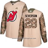 Camiseta Hockey Nino New Jersey Devils 28 Damon Severson Camuflaje Autentico 2017 Veterans Day Stitched