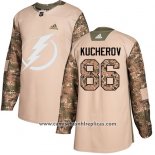 Camiseta Hockey Nino Tampa Bay Lightning 86 Nikita Kucherov Camuflaje Autentico 2017 Veterans Day Stitched