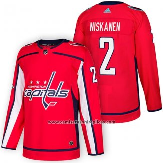 Camiseta Hockey Washington Capitals 2 Matt Niskanen Autentico Primera 2018 Rojo