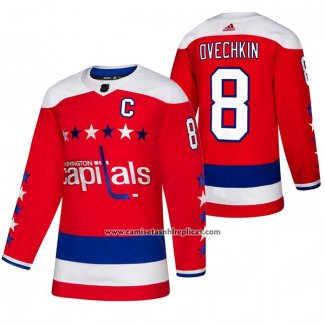 Camiseta Hockey Washington Capitals Alexander Ovechkin Alterno Autentico Rojo